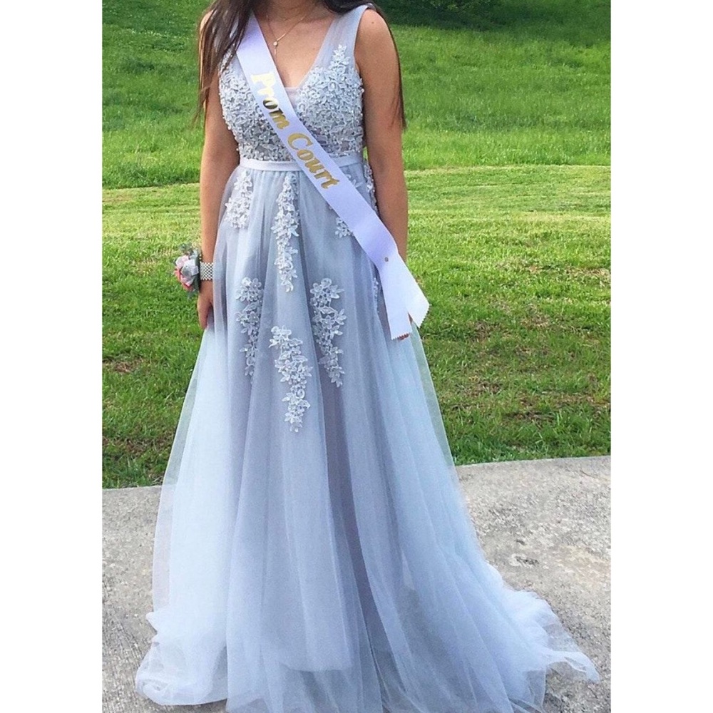 A-Line Embellished Tulle Prom Dress